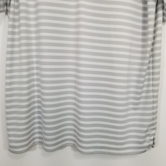 Callaway Gray White Striped Opti-Dri Polo Shirt - Picture 3 of 7